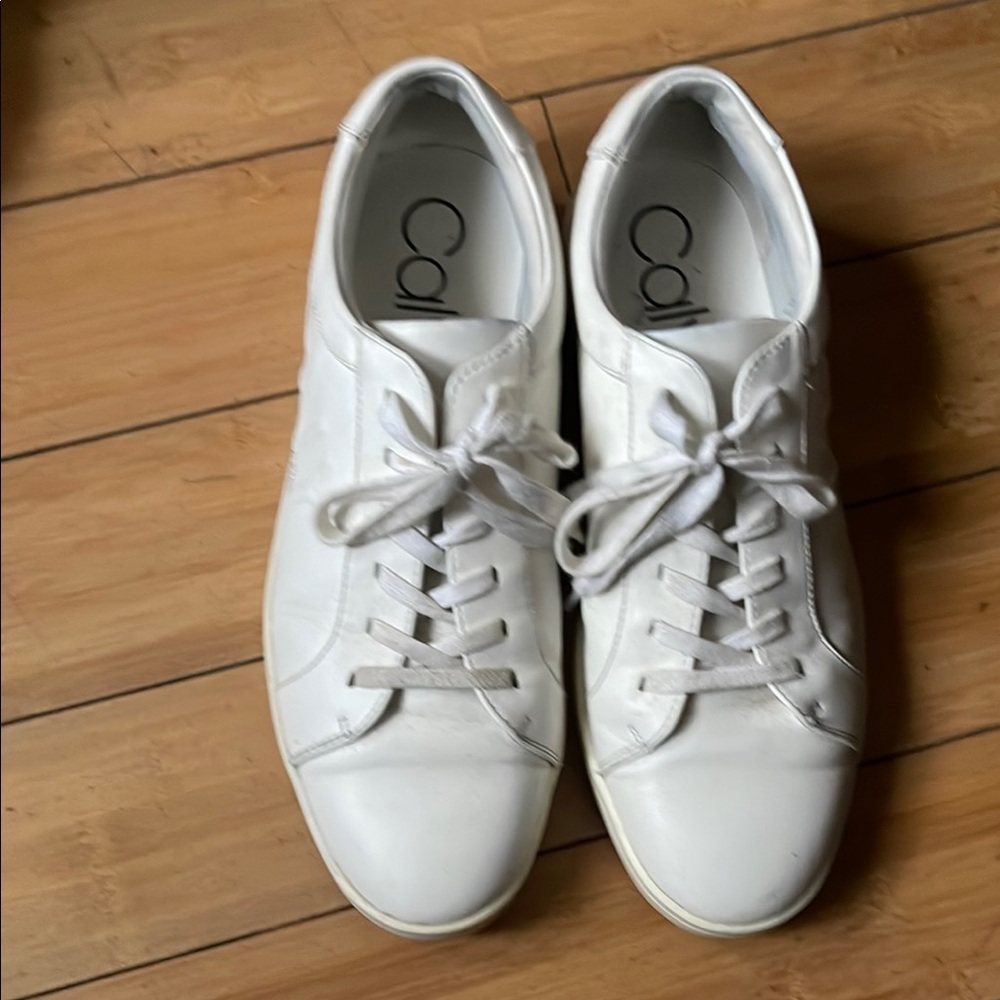 Calvin Klein White Lace-Up Sneakers